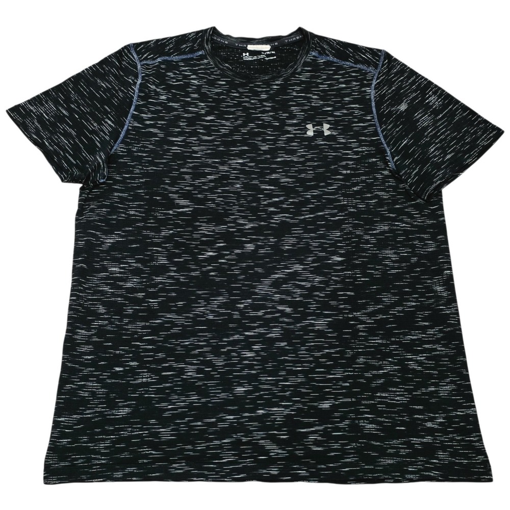 Under Armour HeatGear Fitted Shirt Men's XL Black Space Dye Athletic Workout